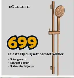 Megaflis Celeste Ely dusjsett børstet kobber tilbud