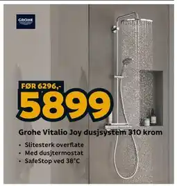 Megaflis Grohe Vitalio Joy dusjsystem 310 krom tilbud