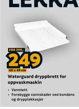 Megaflis Waterguard dryppbrett for oppvaskmaskin tilbud