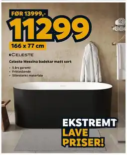 Megaflis Celeste Messina badekar matt sort tilbud
