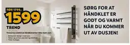 Megaflis Trend Ava elektrisk håndkletørker 65w matt sort tilbud