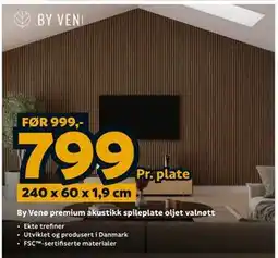 Megaflis By Venø premium akustikk spileplate oljet valnøtt tilbud