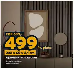 Megaflis Laug akustikk spileplate Osnes tilbud