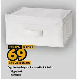 Megaflis Oppbevaringsboks med lokk hvit tilbud