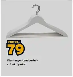 Megaflis Kleshenger Lendum hvit tilbud