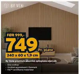 Megaflis By Venø premium akustikk spileplate oljet eik tilbud