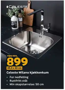 Megaflis Celeste Milano kjøkkenkum tilbud