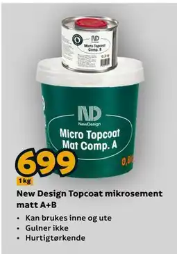 Megaflis New Design Topcoat mikrosement matt A+B tilbud