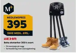 Megaflis Beha skotørker 300 t svart tilbud