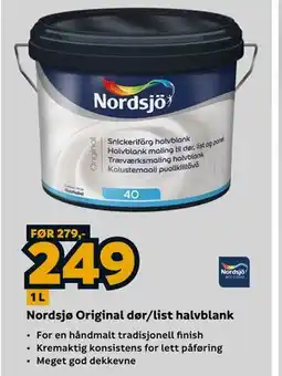 Megaflis Nordsjø Original dør/list halvblank tilbud