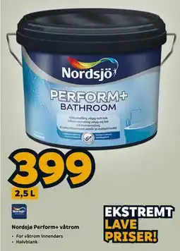 Megaflis Nordsjø Perform+ våtrom tilbud
