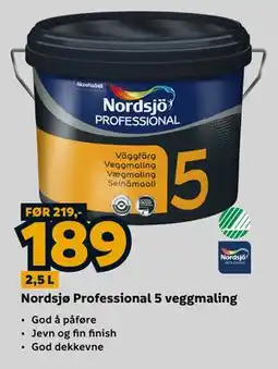 Megaflis Nordsjø Professional 5 veggmaling tilbud