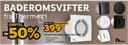 Megaflis Thermex Flow baderomsvifte 100 ht hvit tilbud