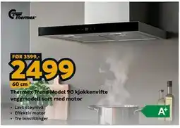 Megaflis Thermex Trend Model 90 kjøkkenvifte veggmodell sort med motor tilbud