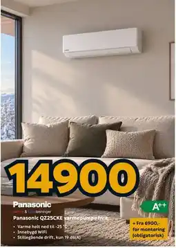 Megaflis Panasonic QZ25CKE varmepumpe hvit tilbud