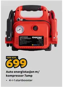 Megaflis Auto energistasjon m/ kompressor 7amp tilbud