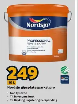 Megaflis Nordsjø gipsplatesparkel pro tilbud