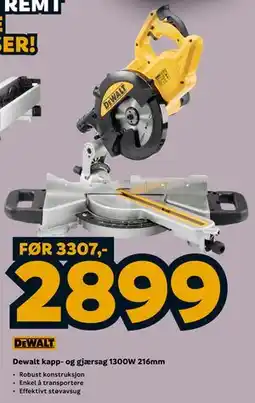 Megaflis Dewalt kapp- og gjærsag 1300W 216mm tilbud