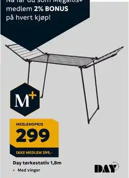 Megaflis Day tørkestativ 1,8m tilbud