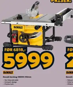 Megaflis Dewalt bordsag 1850W 210mm tilbud