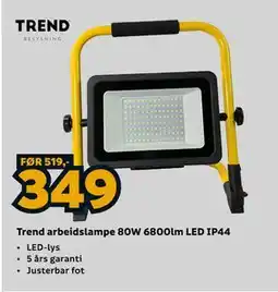 Megaflis Trend arbeidslampe 80W 6800lm LED IP44 tilbud