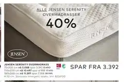 Skeidar JENSEN SERENITY OVERMADRASS tilbud