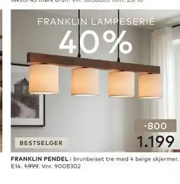 Skeidar FRANKLIN PENDEL tilbud
