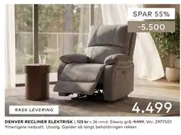 Skeidar DENVER RECLINER ELEKTRISK tilbud