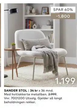 Skeidar SANDER STOL tilbud