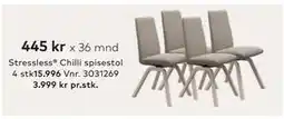 Skeidar Stressless Chilli spisestol 4 stk tilbud