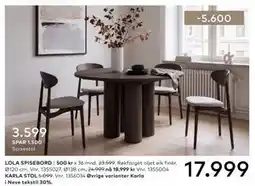 Skeidar LOLA SPISEBORD tilbud