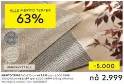 Skeidar ALLE MERITO TEPPER tilbud
