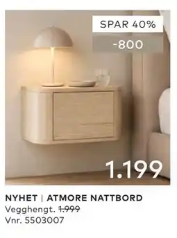 Skeidar ATMORE NATTBORD tilbud