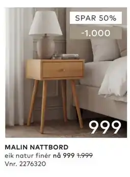 Skeidar MALIN NATTBORD tilbud