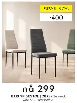 Skeidar BARI SPISESTOL tilbud
