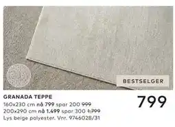 Skeidar GRANADA TEPPE tilbud
