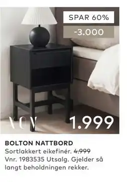 Skeidar BOLTON NATTBORD tilbud
