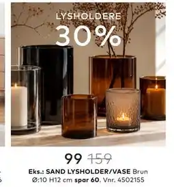 Skeidar SAND LYSHOLDER/VASE tilbud
