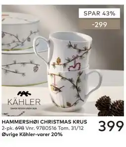 Skeidar HAMMERSHØI CHRISTMAS KRUS tilbud