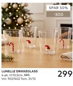 Skeidar LUNELLE DRIKKEGLASS tilbud