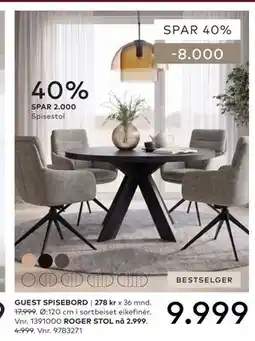Skeidar GUEST SPISEBORD tilbud