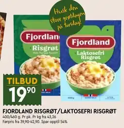 Coop Mega FJORDLAND RISGRØT/LAKTOSEFRI RISGRØT tilbud