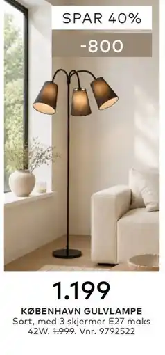 Skeidar KØBENHAVN GULVLAMPE tilbud