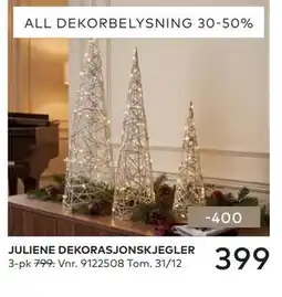Skeidar JULIENE DEKORASJONSKJEGLER tilbud