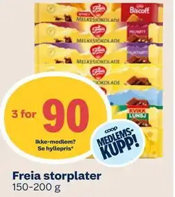 Coop Mega Freia storplater, Medlemspris tilbud