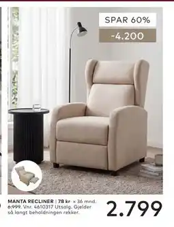 Skeidar MANTA RECLINER tilbud