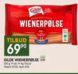 Coop Mega GILDE WIENERPØLSE tilbud