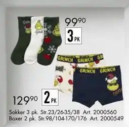 Sparkjøp Grinch Sokker og Boxer tilbud