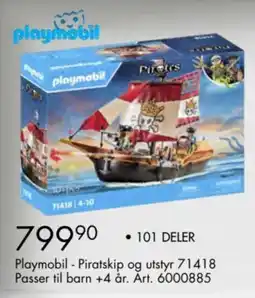 Sparkjøp Playmobil - Piratskip og utstyr 71418 tilbud
