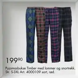 Sparkjøp Pyjamasbukse Timber med lommer og snortrekk. tilbud